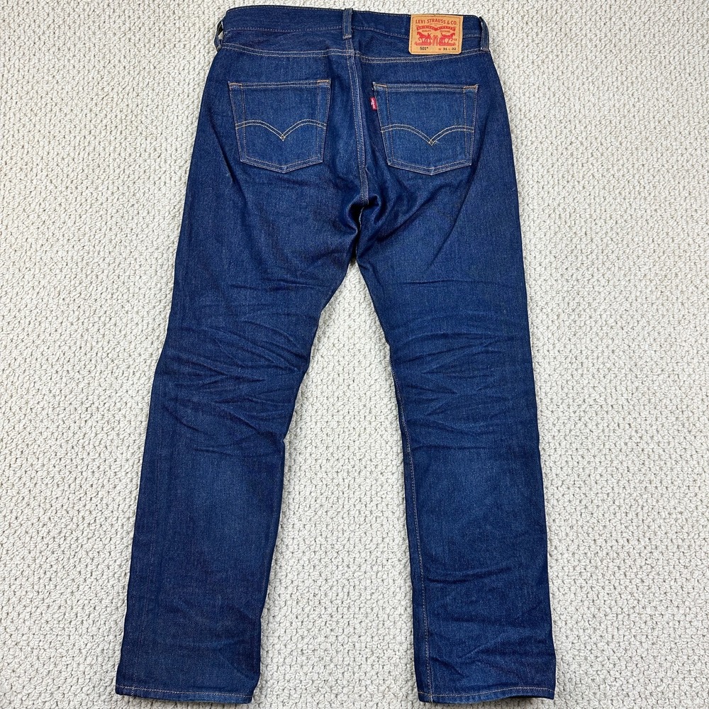 Levis 501-0000 Jeans Fits Mens 31x31 Blue Rigid Denim Button Fly Straight Leg